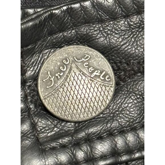 Free People Moto Pants Faux Leather Biker Womens Size 2 Ankle Zip Stretch Skinny - Picture 3 of 8